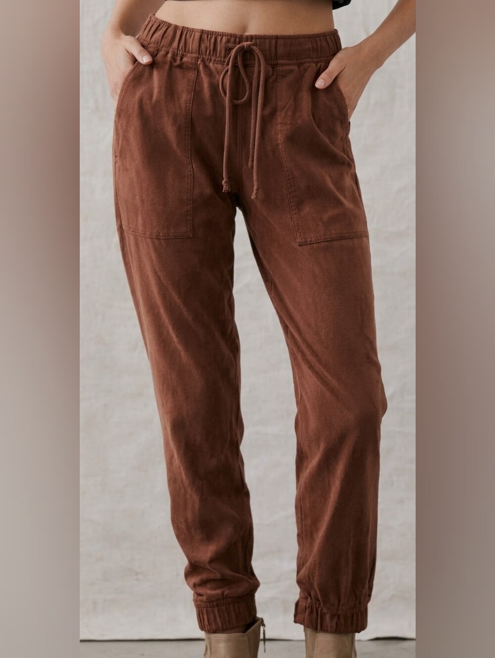 cloth & stone Chocolate Brown Drawstring Joggers